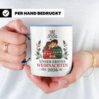Pärchen Tasse Unser erstes Weihnachten 2026 - Geschenk für P – Blau [farbe:blau]