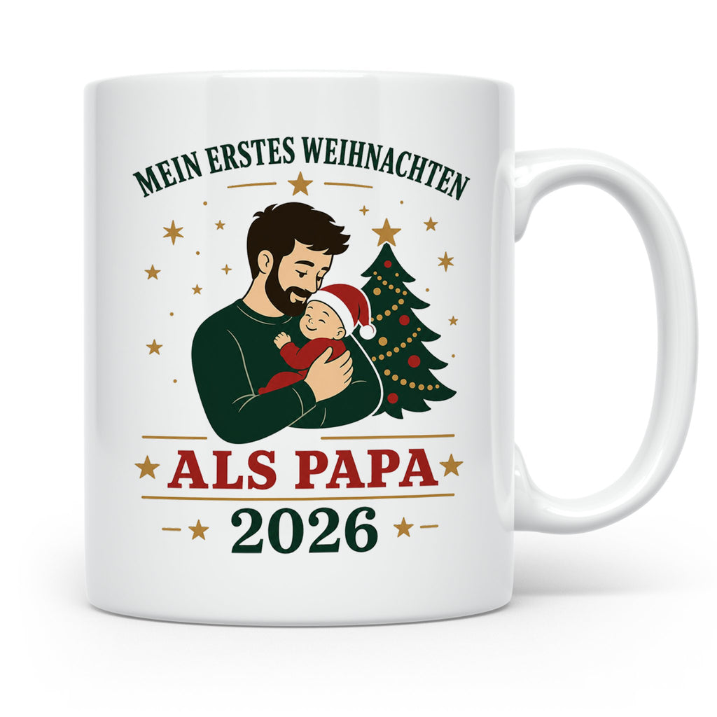 Papa Tasse Mein erstes Weihnachten als Papa 2026 - Geschenk  – Weiß [farbe:weiß]