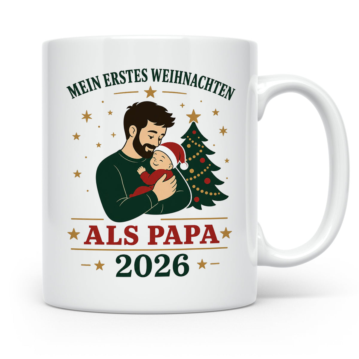 Papa Tasse Mein erstes Weihnachten als Papa 2026 - Geschenk  – Weiß [farbe:weiß]