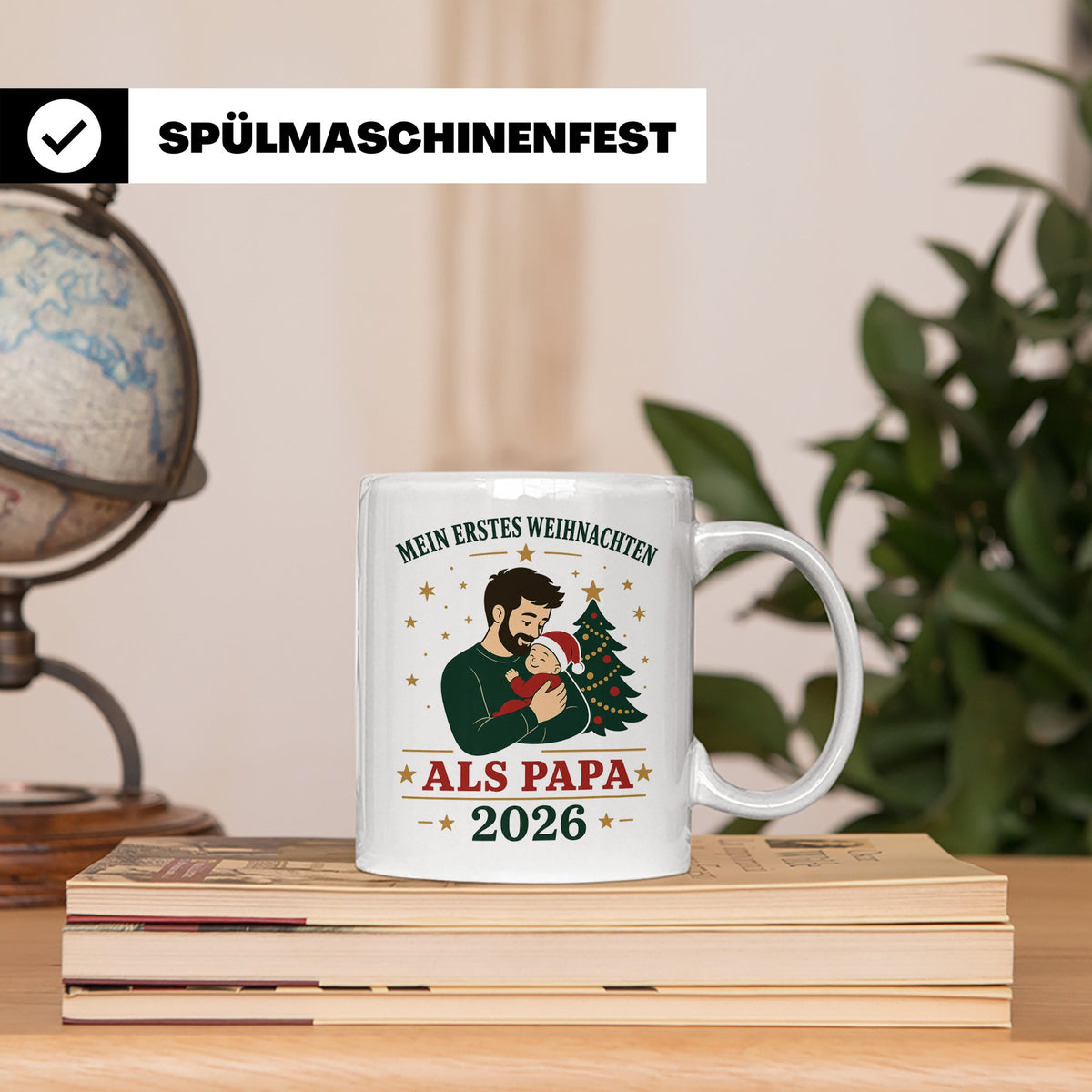 Papa Tasse Mein erstes Weihnachten als Papa 2026 - Geschenk  – Weiß [farbe:weiß]