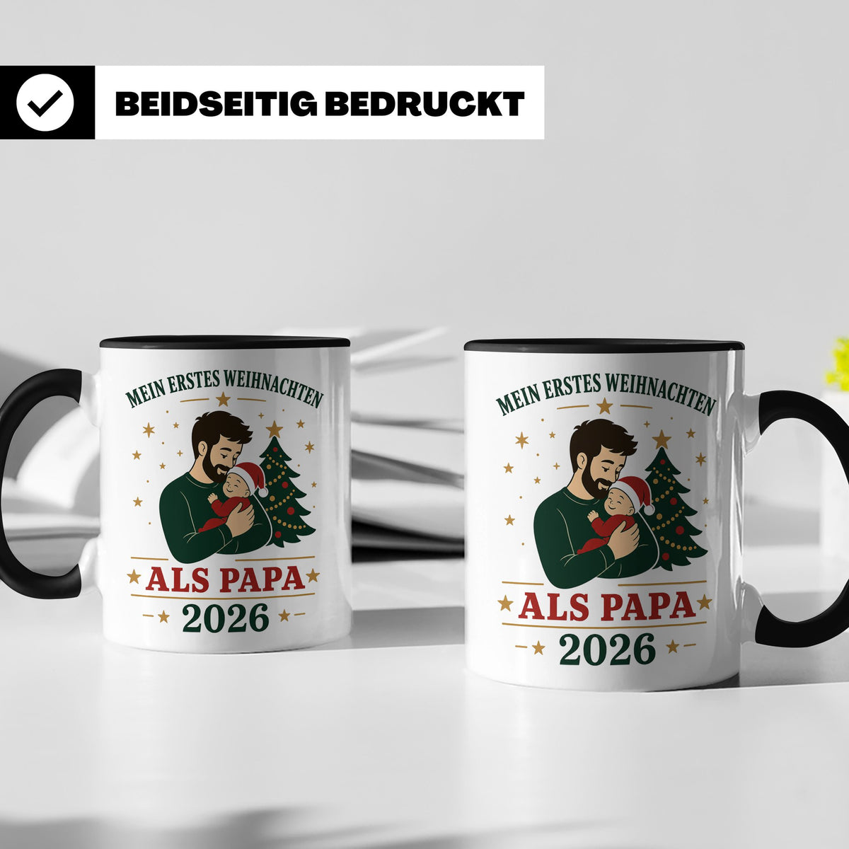 Papa Tasse Mein erstes Weihnachten als Papa 2026 - Geschenk  – Schwarz [farbe:schwarz]