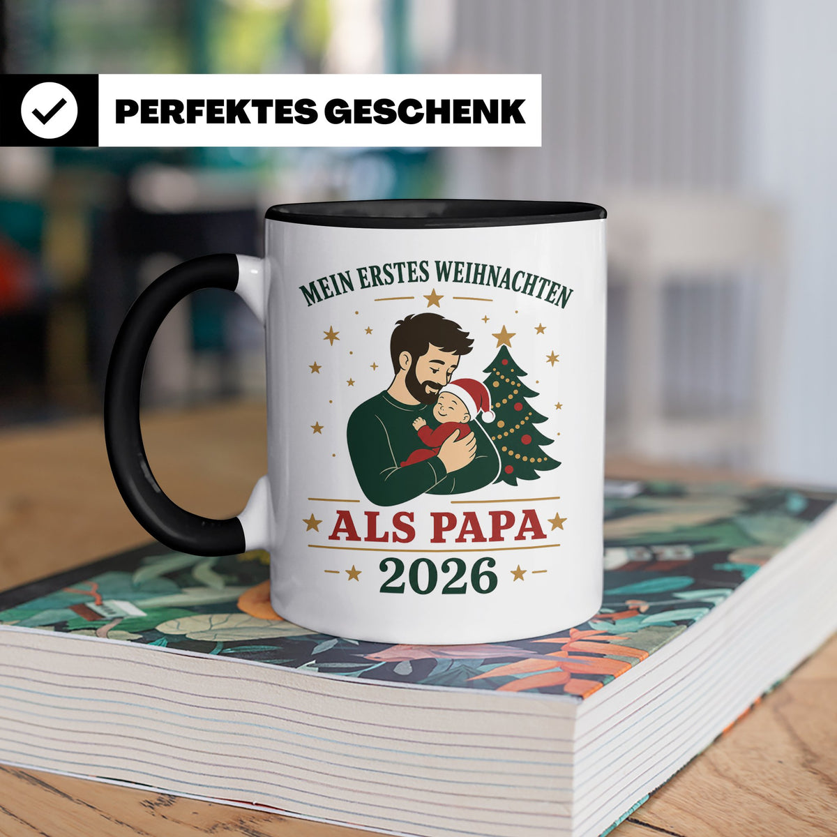 Papa Tasse Mein erstes Weihnachten als Papa 2026 - Geschenk  – Schwarz [farbe:schwarz]