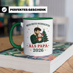 Papa Tasse Mein erstes Weihnachten als Papa 2026 - Geschenk  – Grün [farbe:grün]