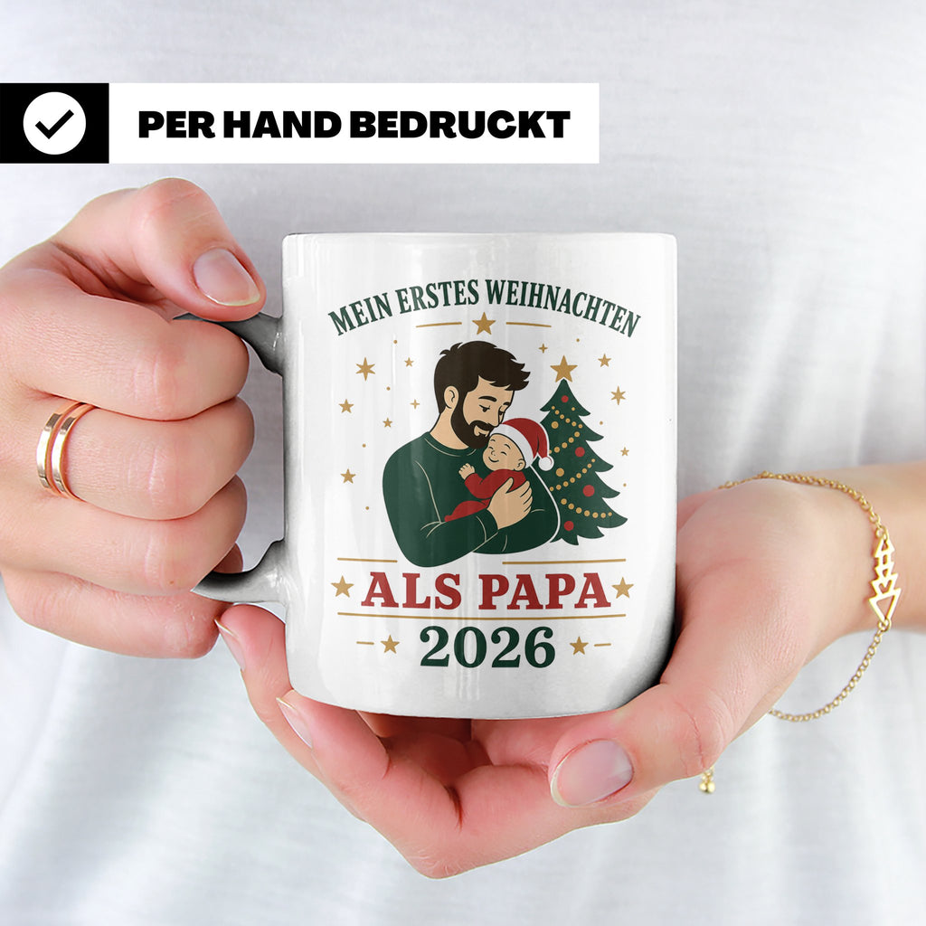 Papa Tasse Mein erstes Weihnachten als Papa 2026 - Geschenk  – Weiß [farbe:weiß]