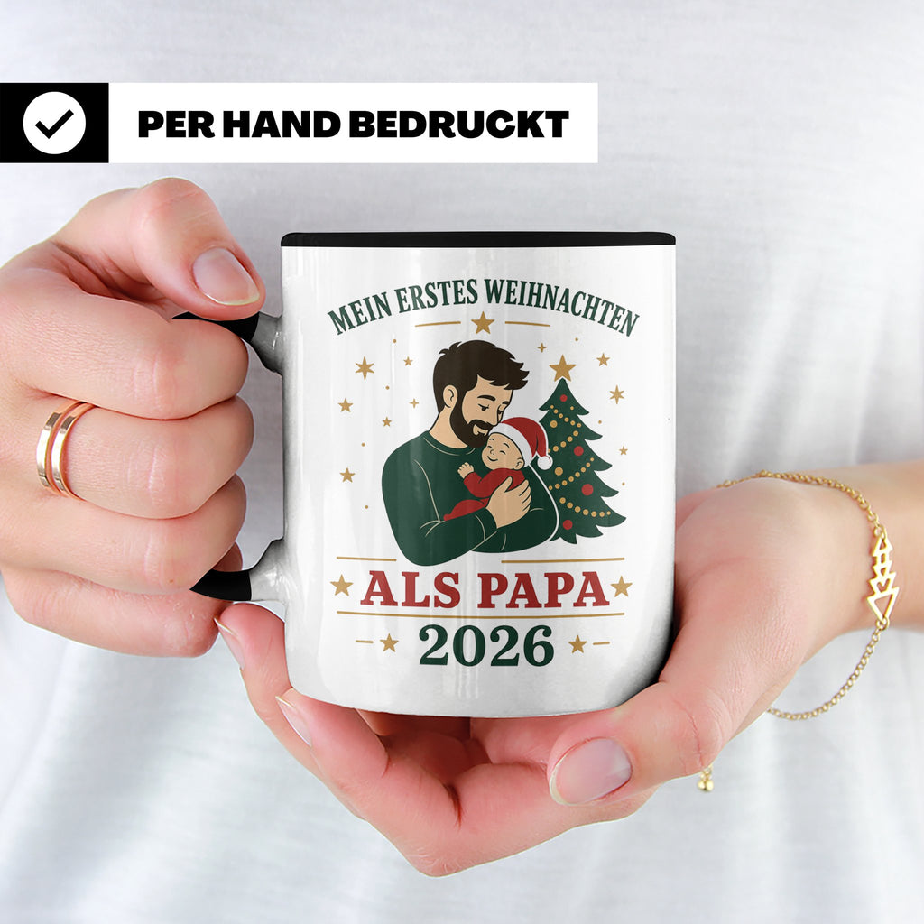 Papa Tasse Mein erstes Weihnachten als Papa 2026 - Geschenk  – Schwarz [farbe:schwarz]