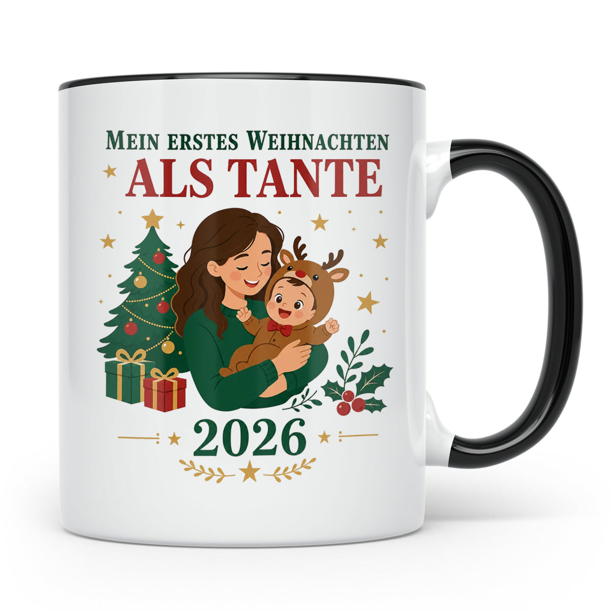Tante Tasse Mein erstes Weihnachten als Tante 2026 - Geschen – Schwarz [farbe:schwarz]
