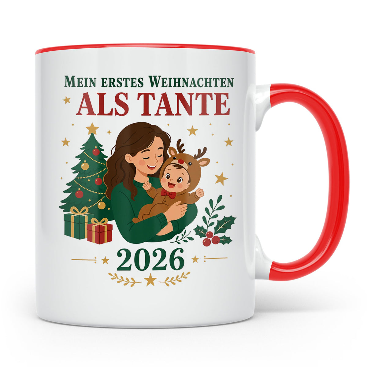 Tante Tasse Mein erstes Weihnachten als Tante 2026 - Geschen – Rot [farbe:rot]