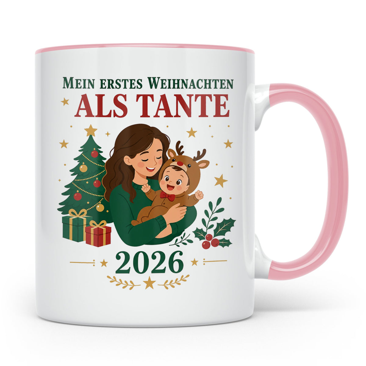 Tante Tasse Mein erstes Weihnachten als Tante 2026 - Geschen – Rosa [farbe:rosa]