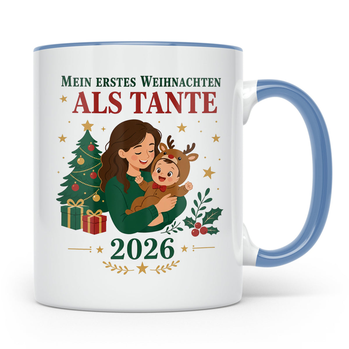 Tante Tasse Mein erstes Weihnachten als Tante 2026 - Geschen – Blau [farbe:blau]