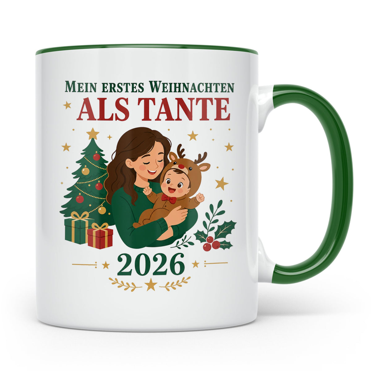 Tante Tasse Mein erstes Weihnachten als Tante 2026 - Geschen – Grün [farbe:grün]