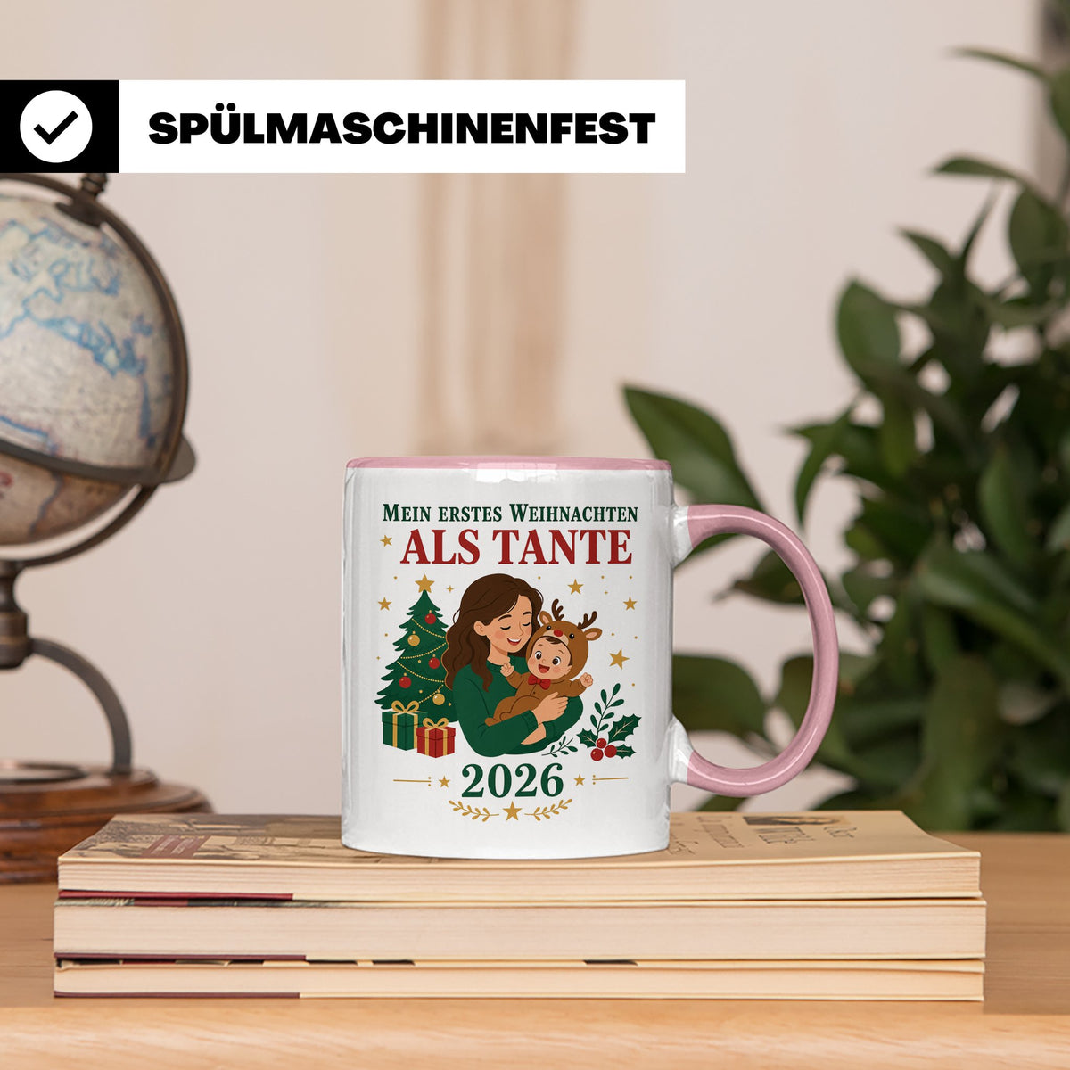Tante Tasse Mein erstes Weihnachten als Tante 2026 - Geschen – Rosa [farbe:rosa]