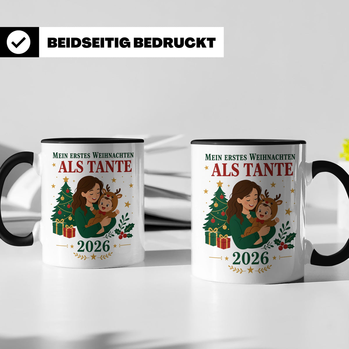Tante Tasse Mein erstes Weihnachten als Tante 2026 - Geschen – Schwarz [farbe:schwarz]