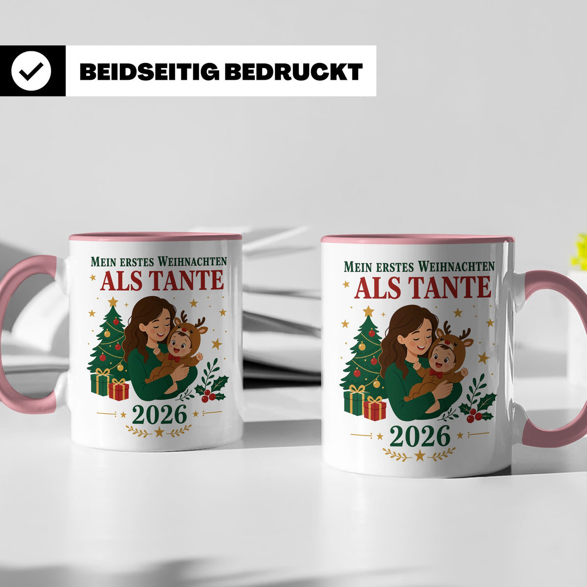 Tante Tasse Mein erstes Weihnachten als Tante 2026 - Geschen – Rosa [farbe:rosa]
