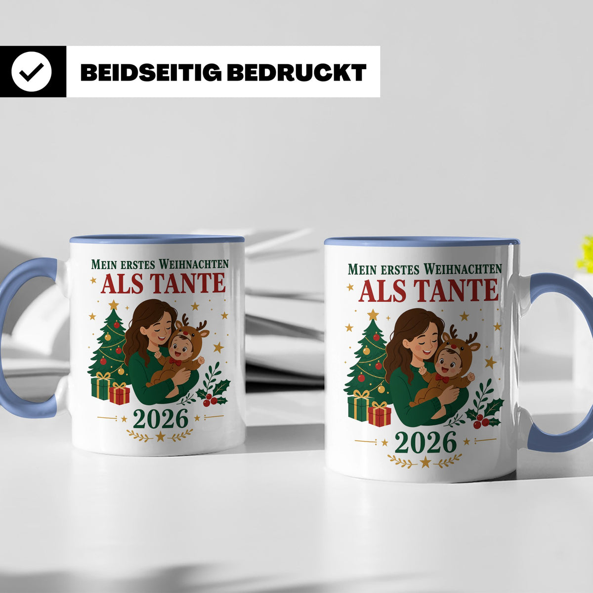 Tante Tasse Mein erstes Weihnachten als Tante 2026 - Geschen – Blau [farbe:blau]