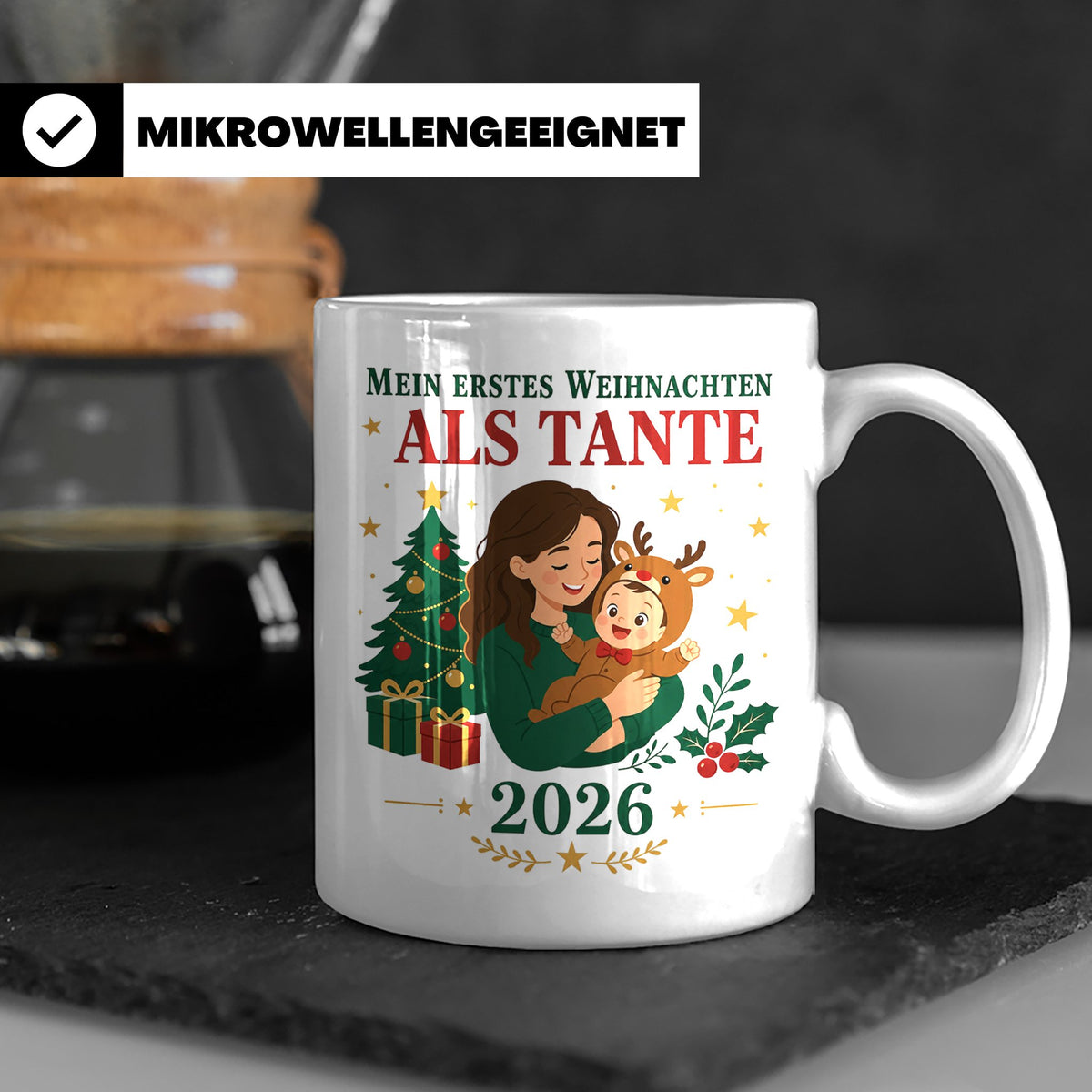 Tante Tasse Mein erstes Weihnachten als Tante 2026 - Geschen – Weiß [farbe:weiß]