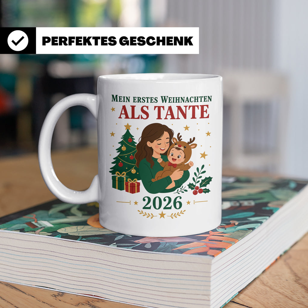 Tante Tasse Mein erstes Weihnachten als Tante 2026 - Geschen – Weiß [farbe:weiß]