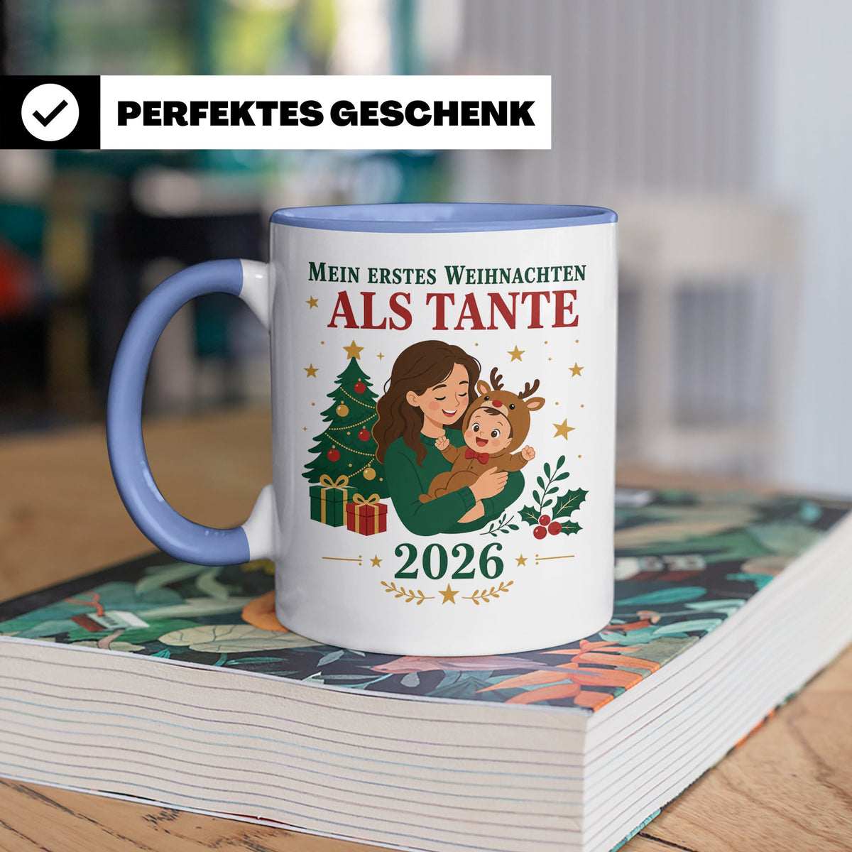 Tante Tasse Mein erstes Weihnachten als Tante 2026 - Geschen – Blau [farbe:blau]