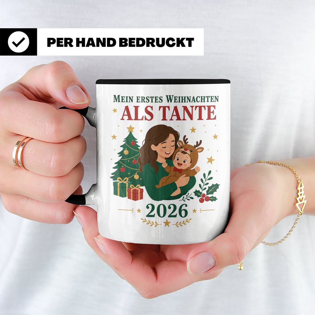 Tante Tasse Mein erstes Weihnachten als Tante 2026 - Geschen – Schwarz [farbe:schwarz]