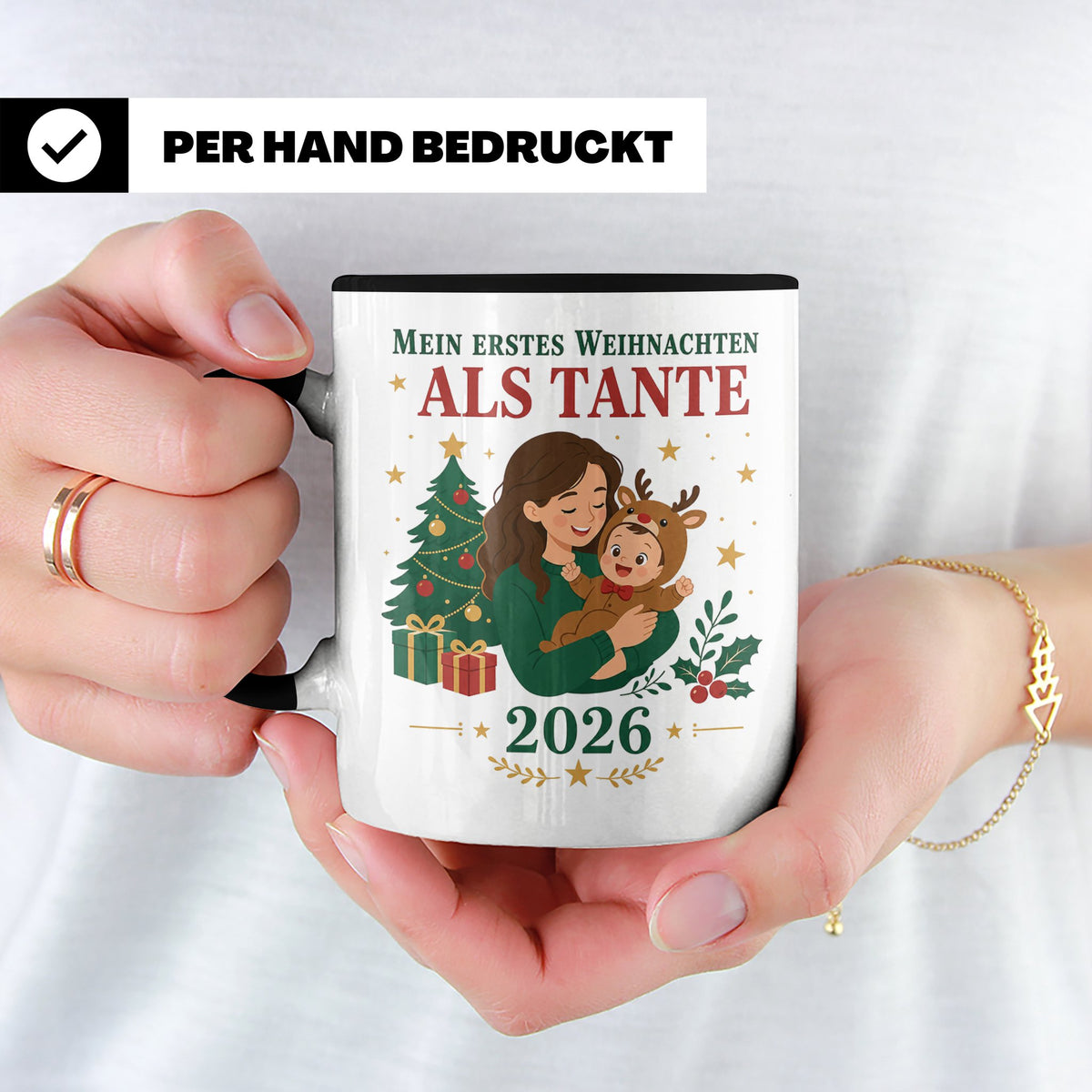 Tante Tasse Mein erstes Weihnachten als Tante 2026 - Geschen – Schwarz [farbe:schwarz]