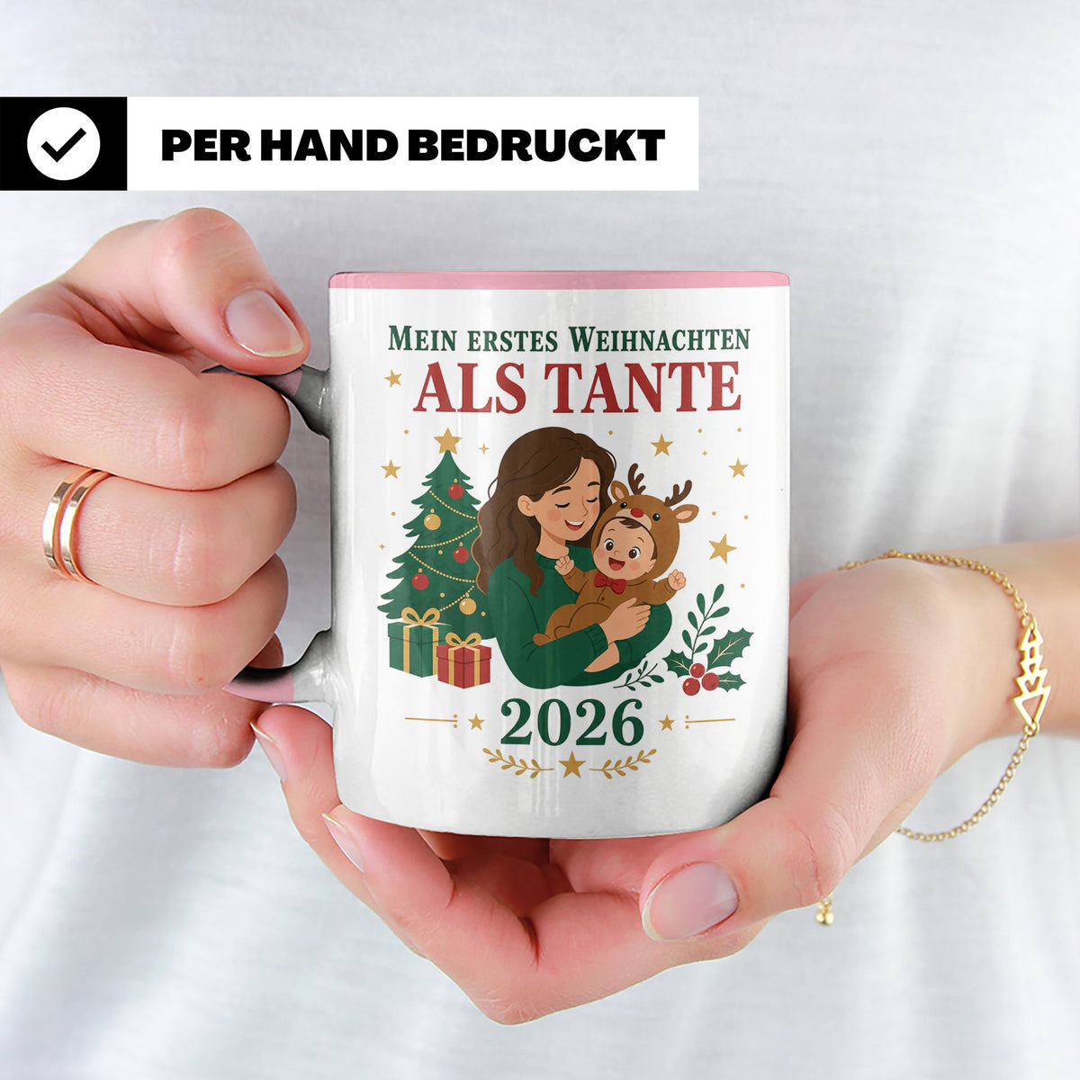 Tante Tasse Mein erstes Weihnachten als Tante 2026 - Geschen – Rosa [farbe:rosa]
