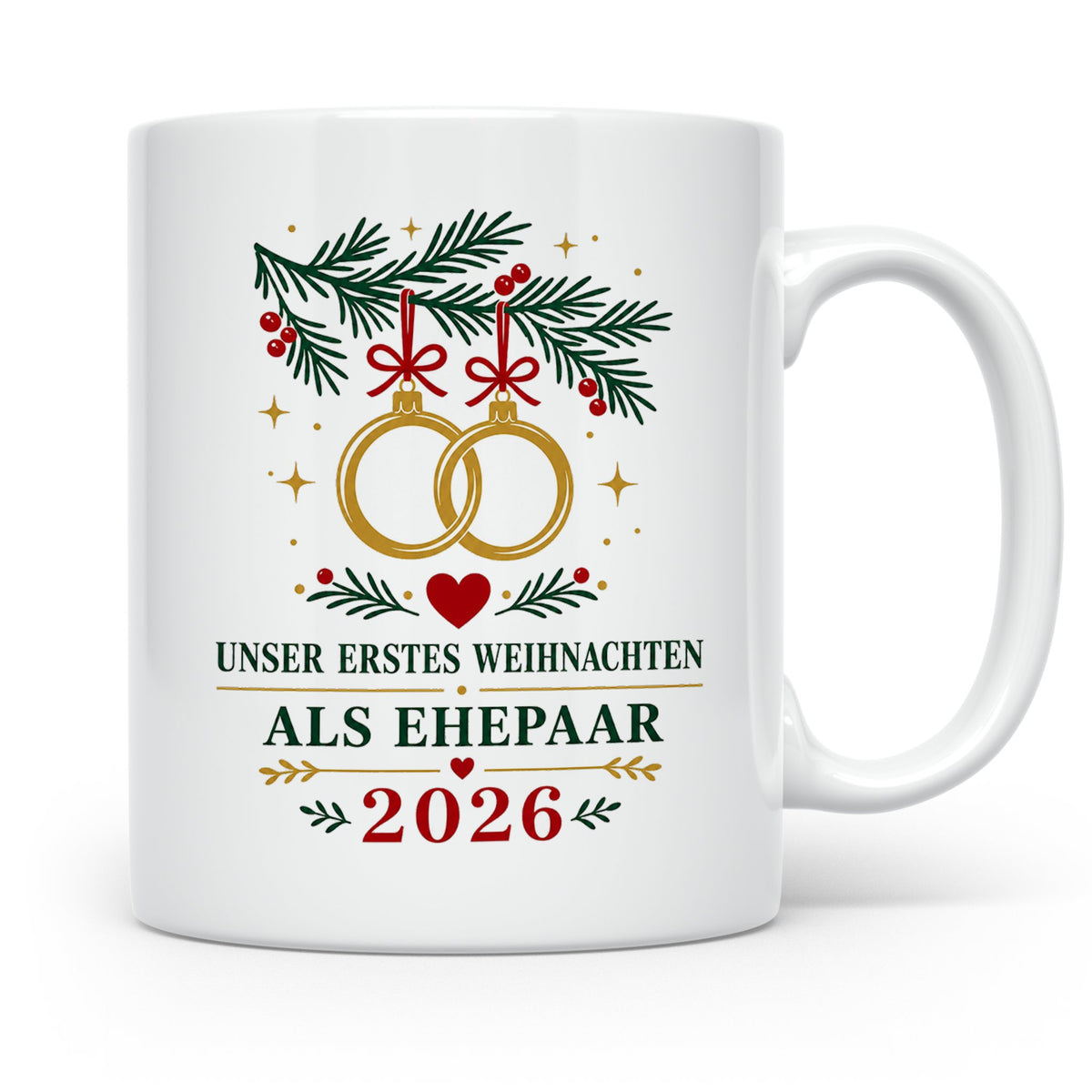 Ehepaar Tasse Unser erstes Weihnachten als Ehepaar 2026 - Ge – Weiß [farbe:weiß]