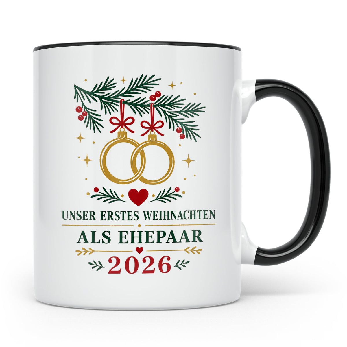 Ehepaar Tasse Unser erstes Weihnachten als Ehepaar 2026 - Ge – Schwarz [farbe:schwarz]