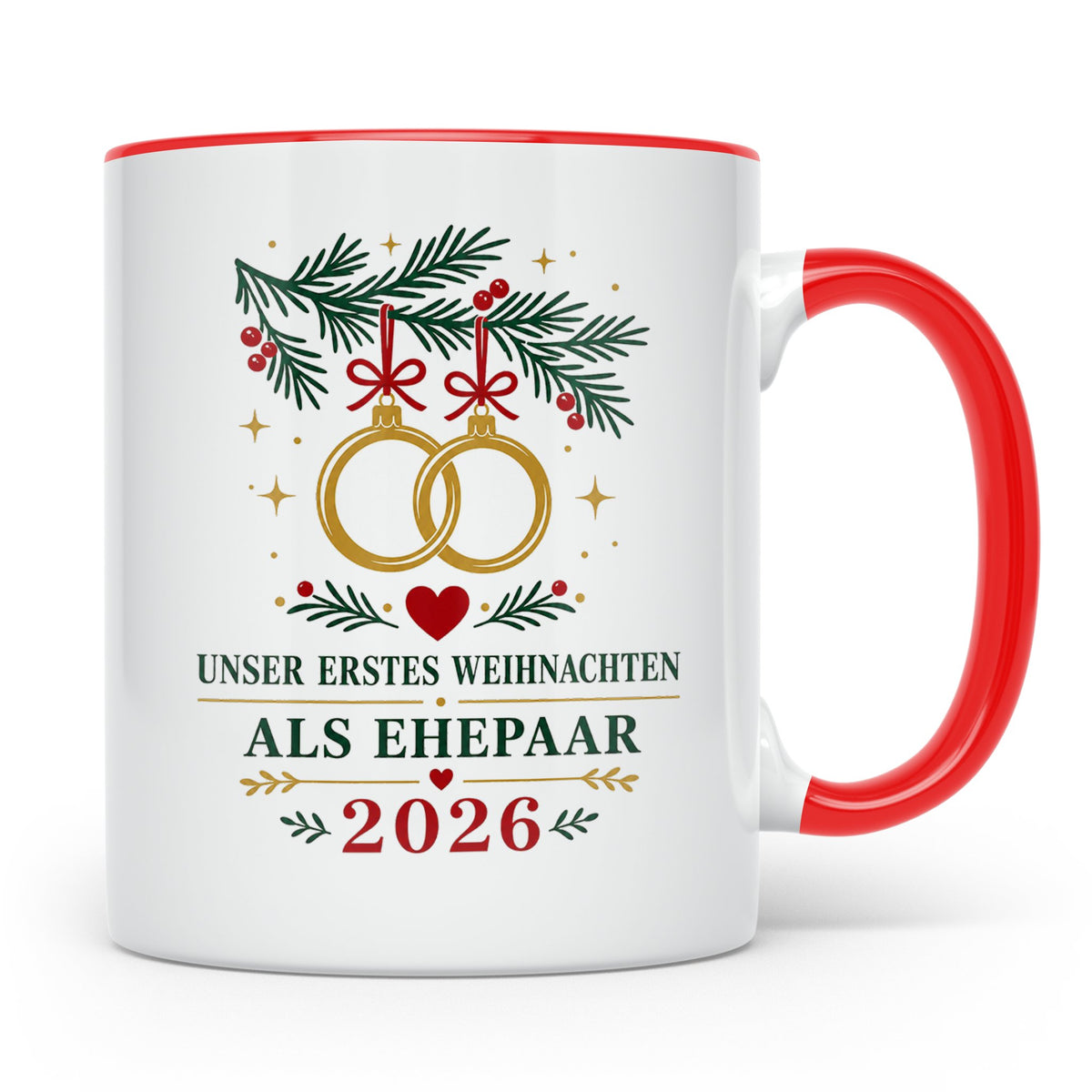 Ehepaar Tasse Unser erstes Weihnachten als Ehepaar 2026 - Ge – Rot [farbe:rot]