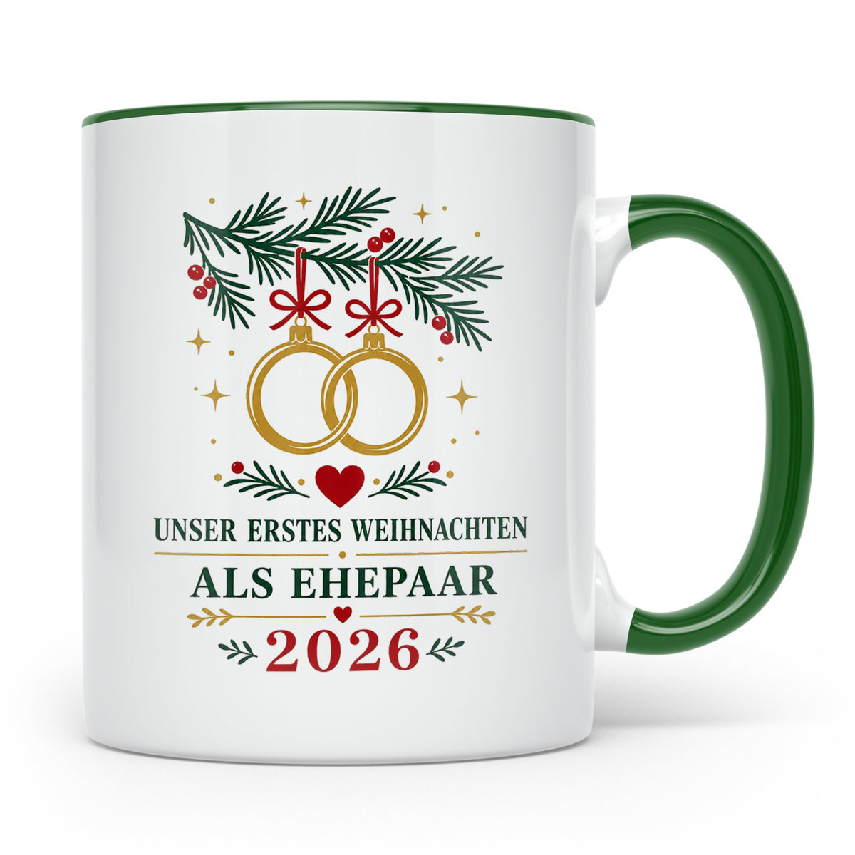 Ehepaar Tasse Unser erstes Weihnachten als Ehepaar 2026 - Ge – Grün [farbe:grün]