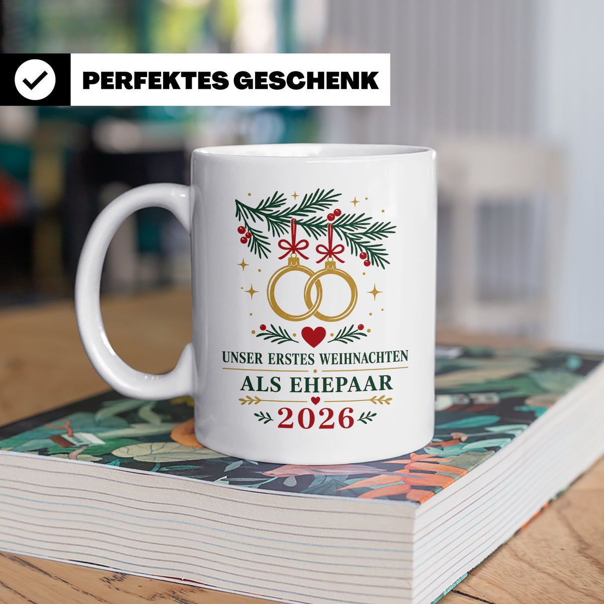 Ehepaar Tasse Unser erstes Weihnachten als Ehepaar 2026 - Ge – Weiß [farbe:weiß]