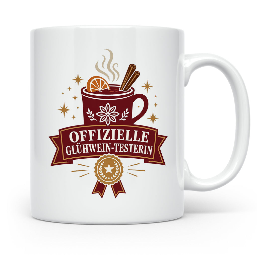 Glühwein Tasse Offizielle Glühwein Testerin - Lustiges Gesch – Weiß [farbe:weiß]