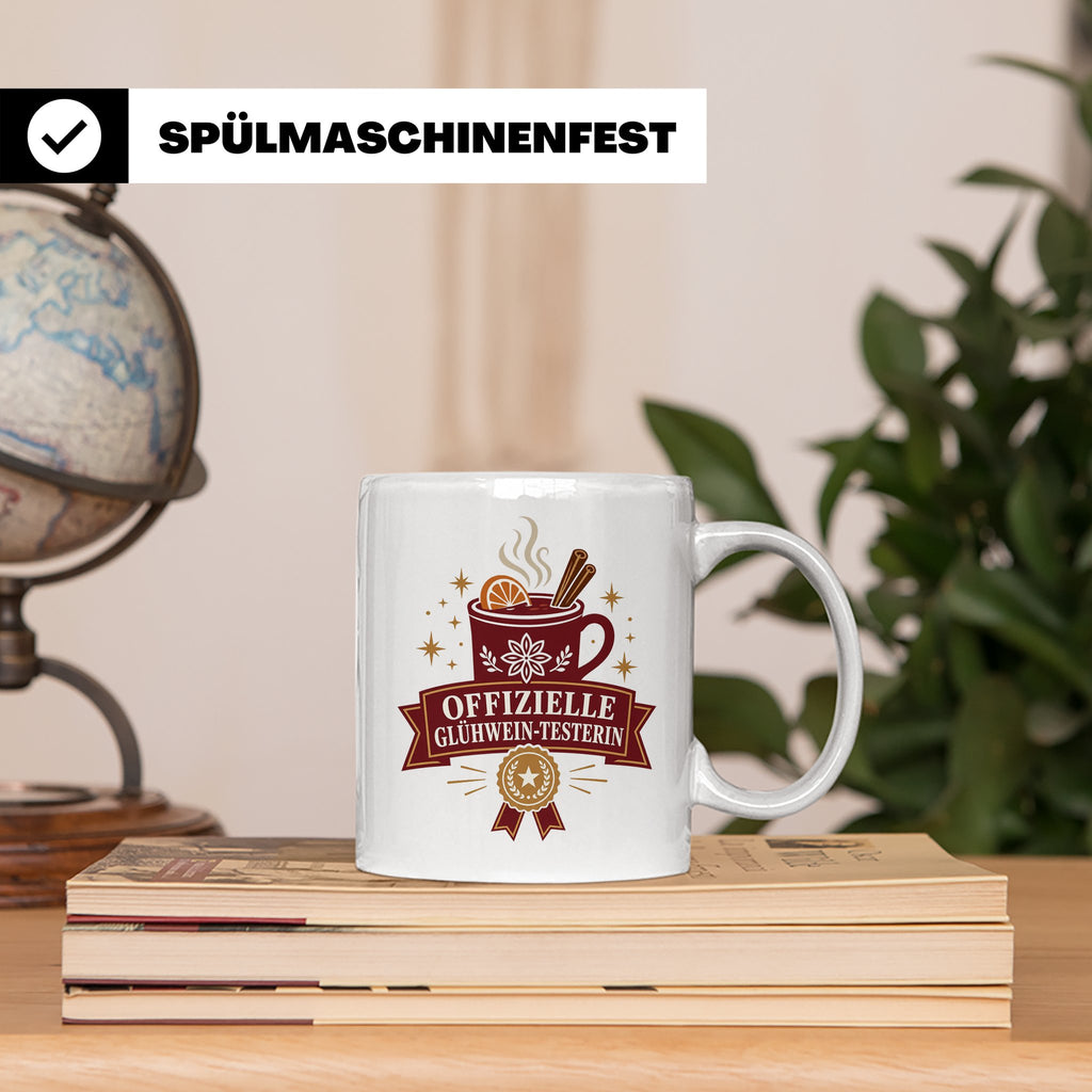 Glühwein Tasse Offizielle Glühwein Testerin - Lustiges Gesch – Weiß [farbe:weiß]