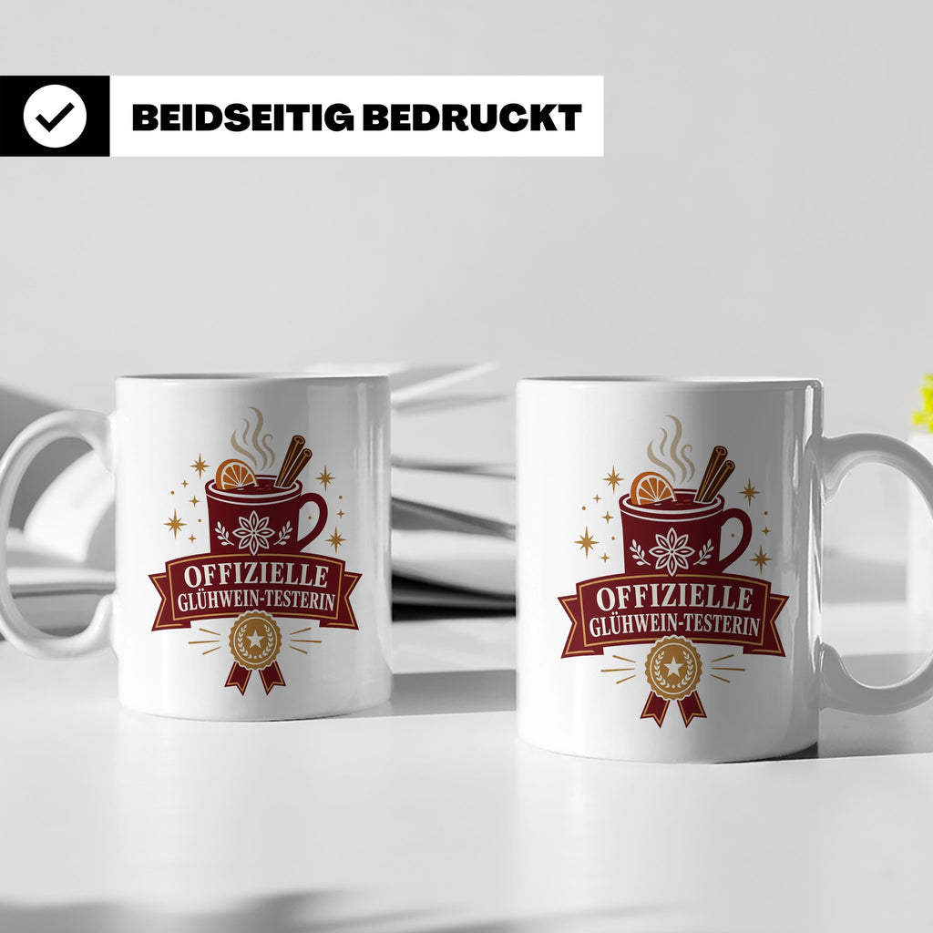 Glühwein Tasse Offizielle Glühwein Testerin - Lustiges Gesch – Weiß [farbe:weiß]