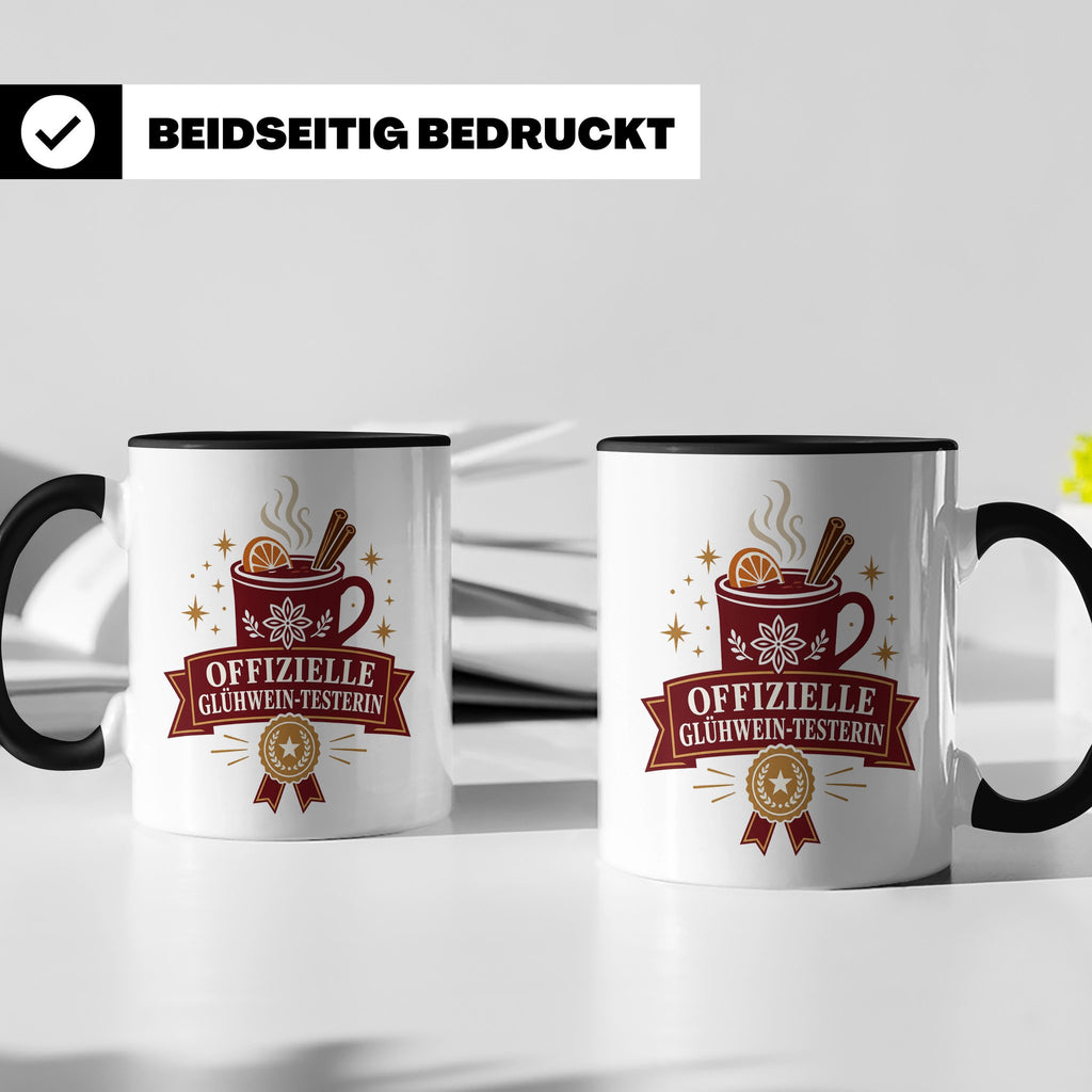 Glühwein Tasse Offizielle Glühwein Testerin - Lustiges Gesch – Schwarz [farbe:schwarz]