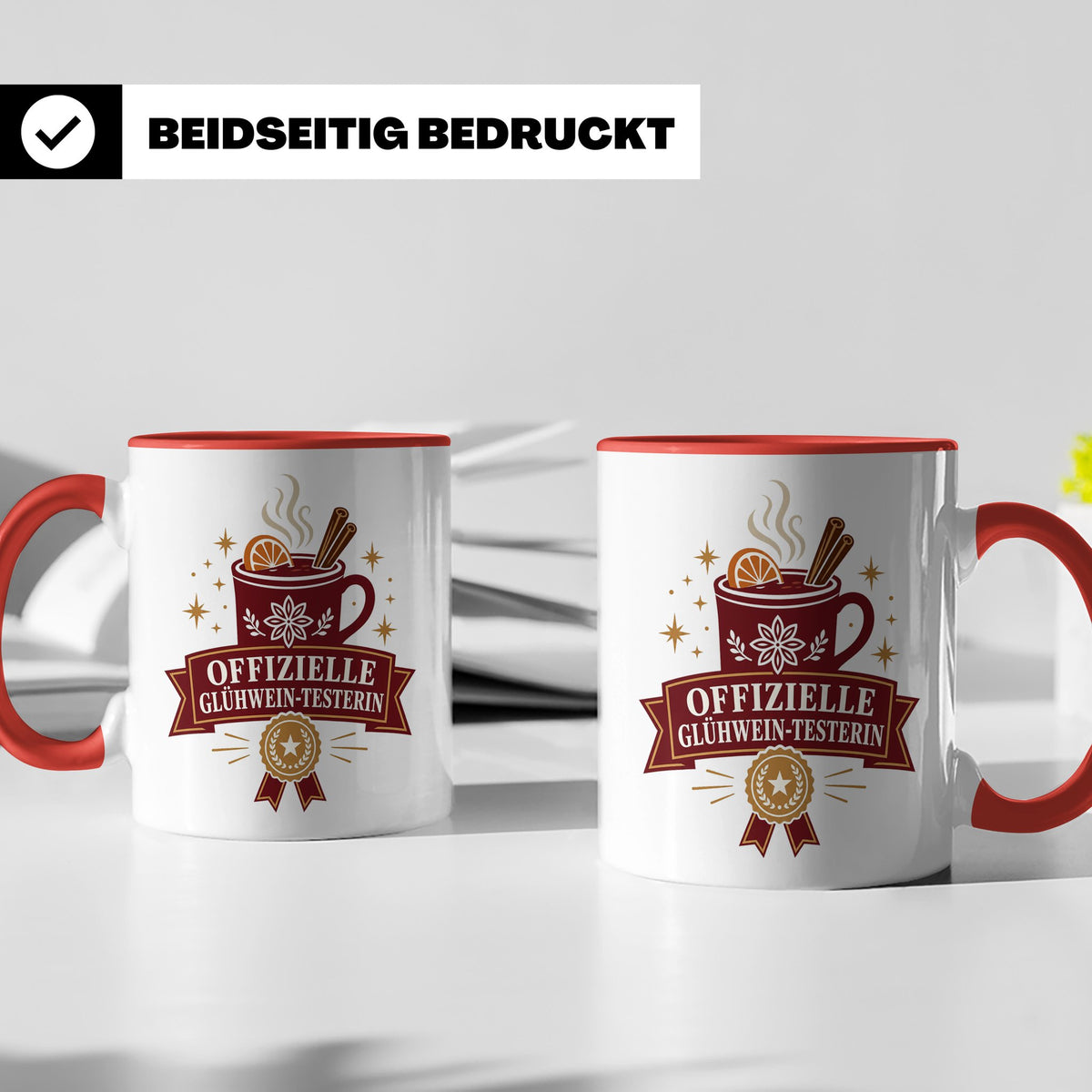 Glühwein Tasse Offizielle Glühwein Testerin - Lustiges Gesch – Rot [farbe:rot]
