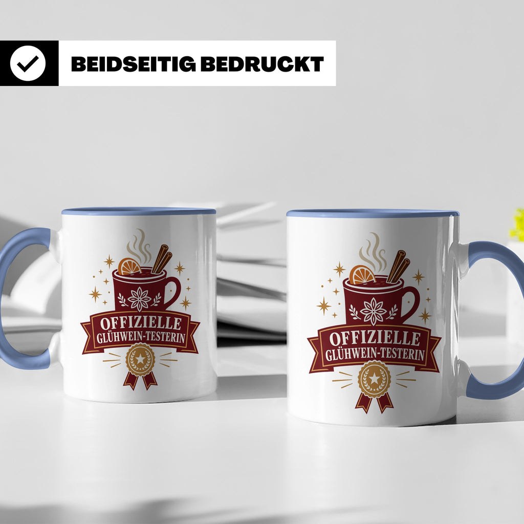 Glühwein Tasse Offizielle Glühwein Testerin - Lustiges Gesch – Blau [farbe:blau]