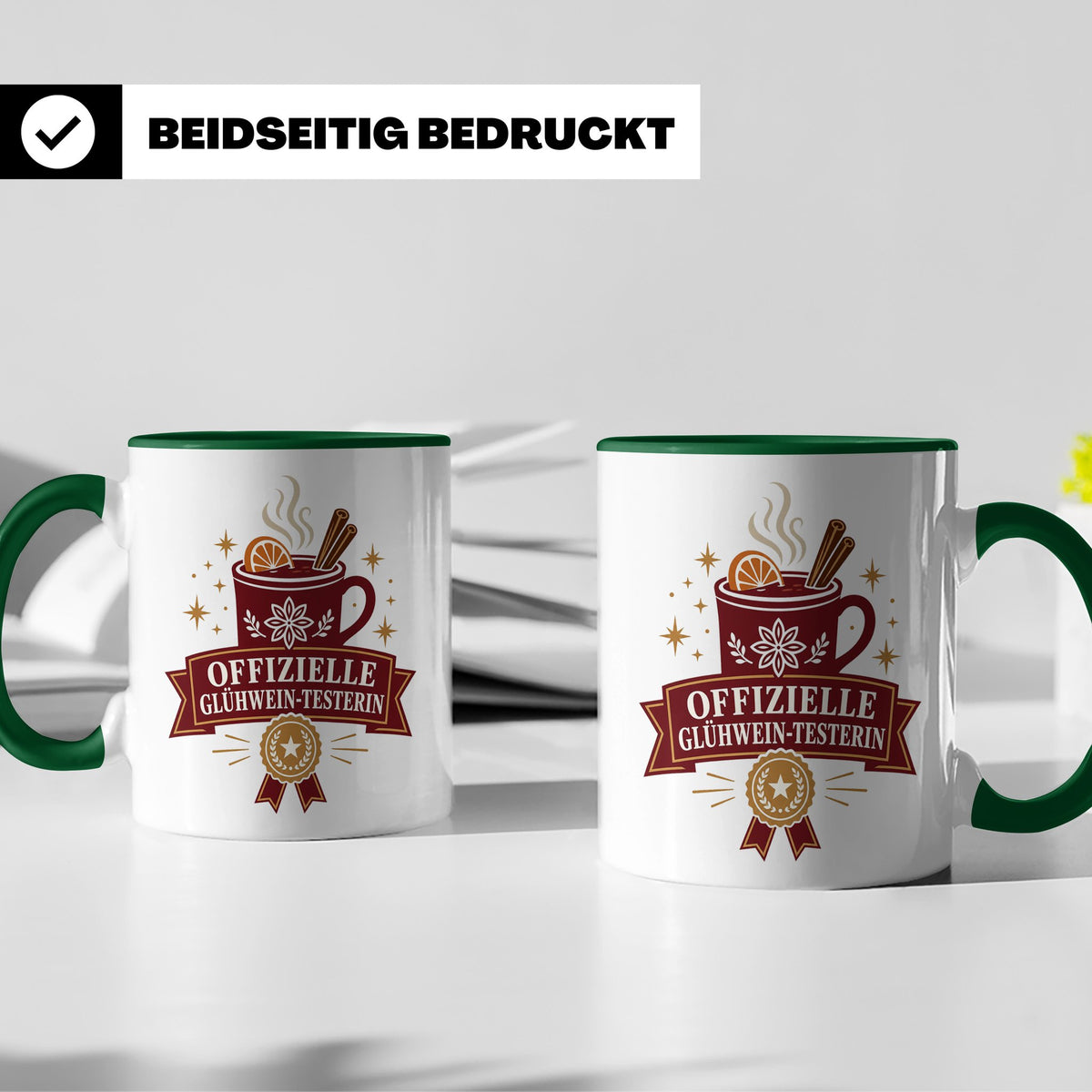 Glühwein Tasse Offizielle Glühwein Testerin - Lustiges Gesch – Grün [farbe:grün]