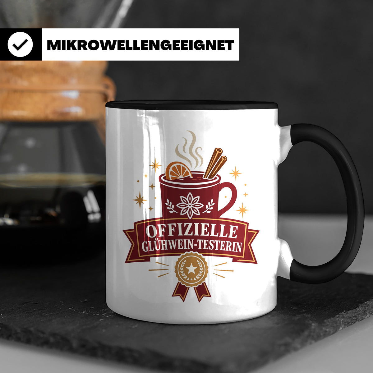 Glühwein Tasse Offizielle Glühwein Testerin - Lustiges Gesch – Schwarz [farbe:schwarz]