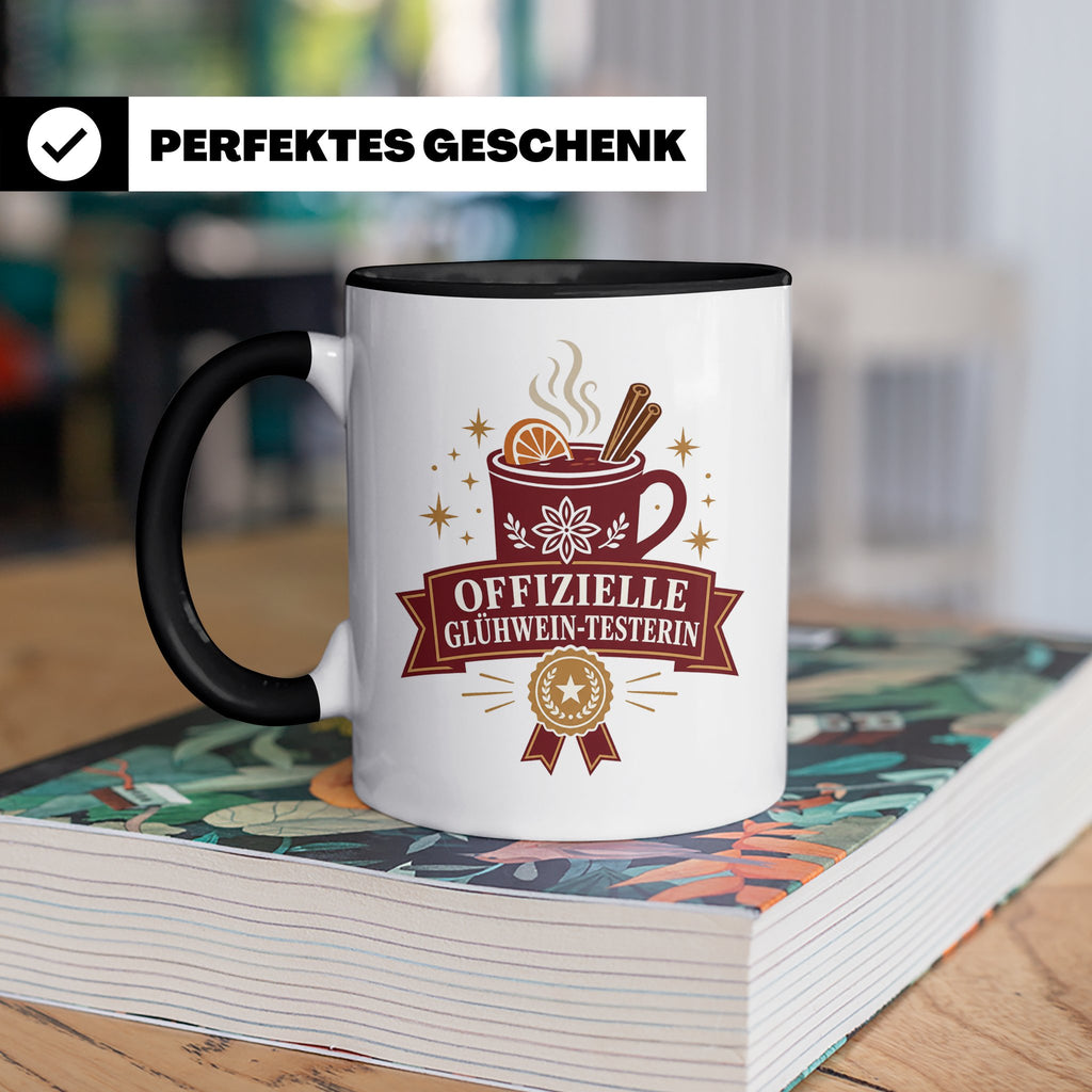 Glühwein Tasse Offizielle Glühwein Testerin - Lustiges Gesch – Schwarz [farbe:schwarz]