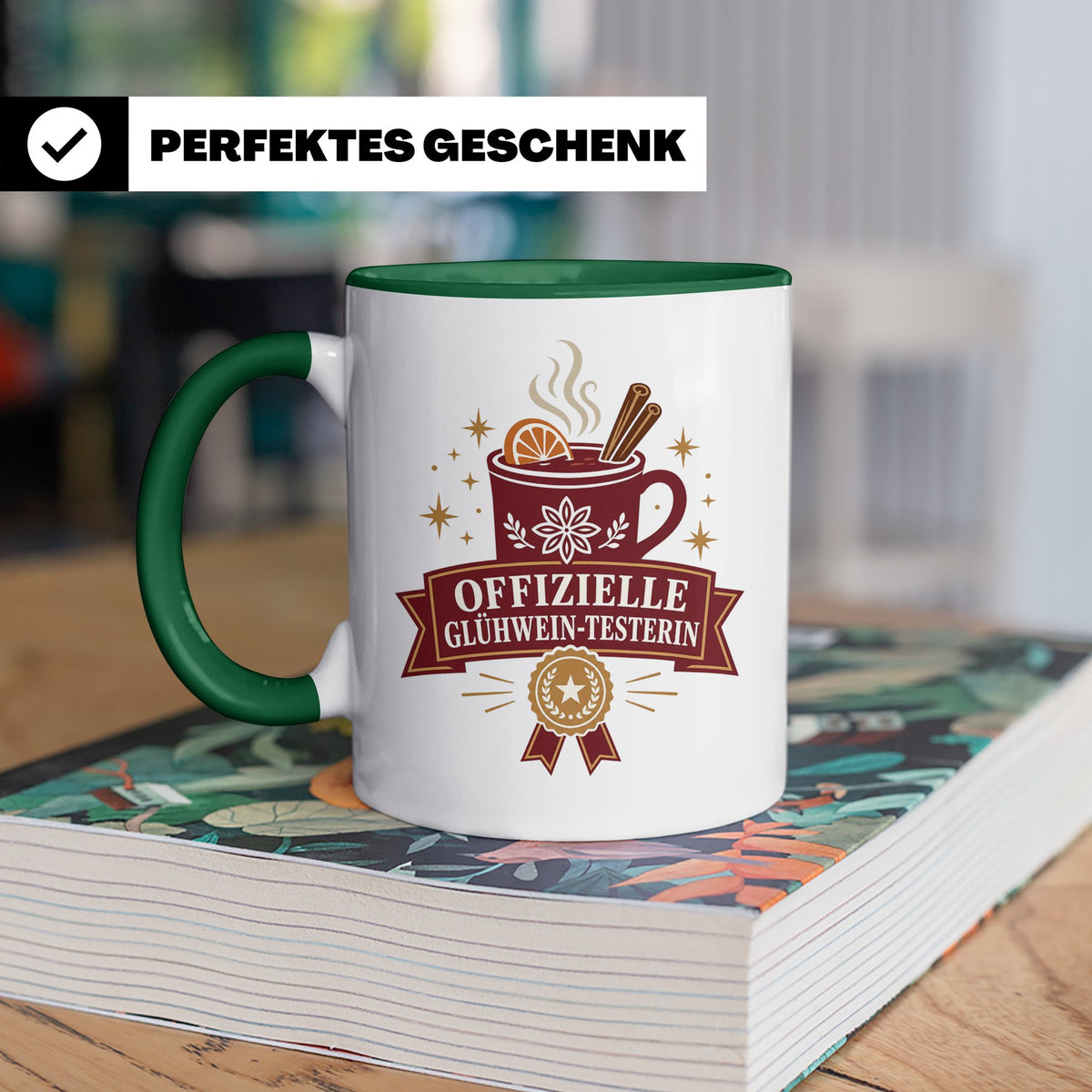 Glühwein Tasse Offizielle Glühwein Testerin - Lustiges Gesch – Grün [farbe:grün]