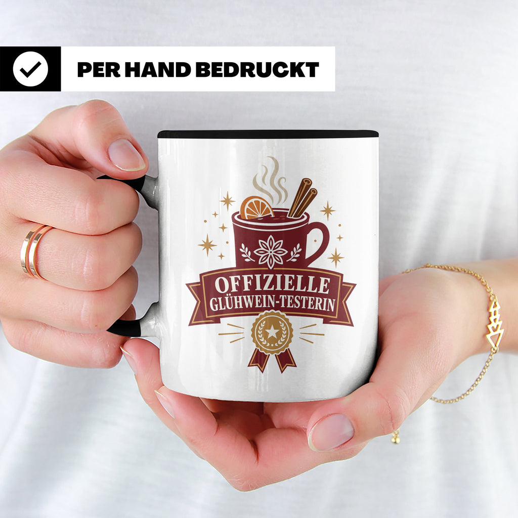 Glühwein Tasse Offizielle Glühwein Testerin - Lustiges Gesch – Schwarz [farbe:schwarz]