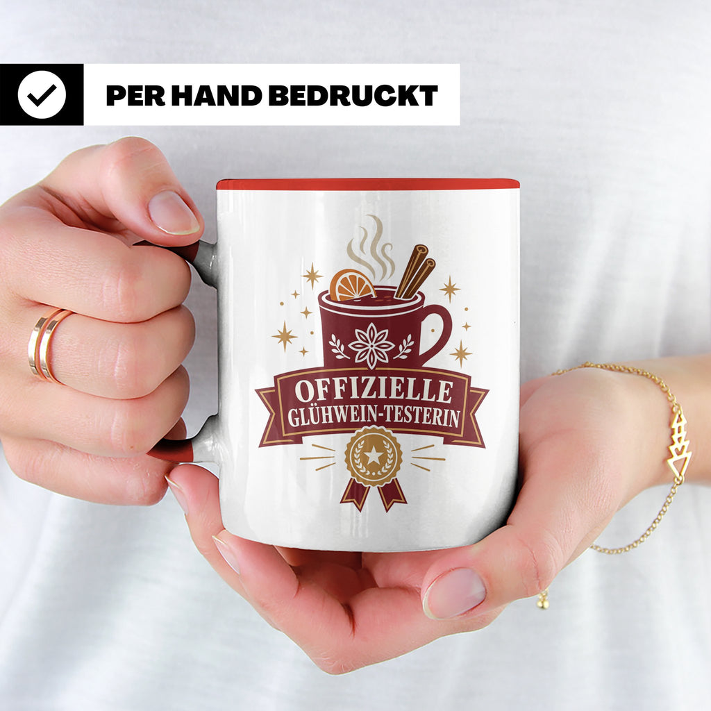 Glühwein Tasse Offizielle Glühwein Testerin - Lustiges Gesch – Rot [farbe:rot]