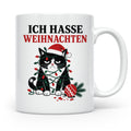 Katzen Tasse Ich hasse Weihnachten grummelige Katze Lichterk – Weiß [farbe:weiß]