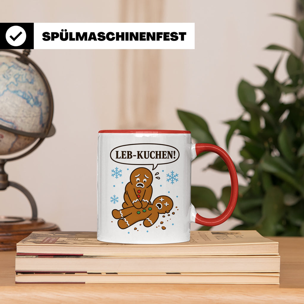 Lebkuchen Tasse Leb Kuchen Wortspiel - Lustiges Geschenk für – Rot [farbe:rot]
