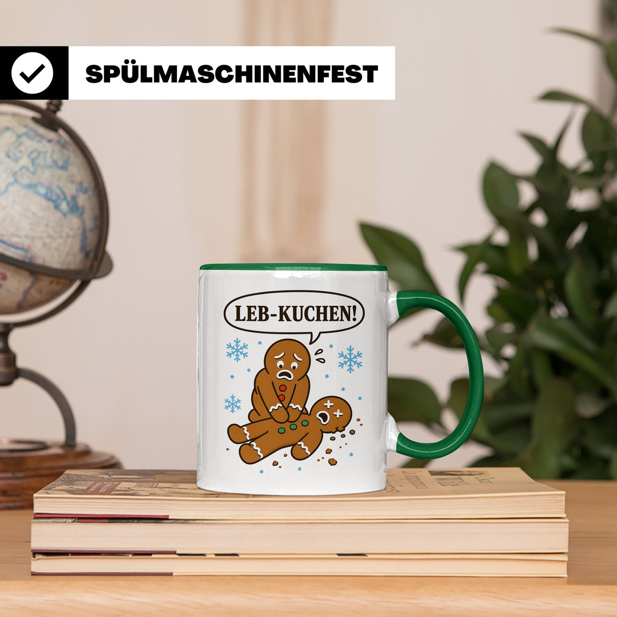Lebkuchen Tasse Leb Kuchen Wortspiel - Lustiges Geschenk für – Grün [farbe:grün]