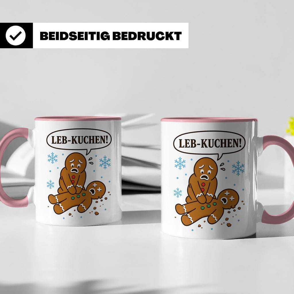 Lebkuchen Tasse Leb Kuchen Wortspiel - Lustiges Geschenk für – Rosa [farbe:rosa]