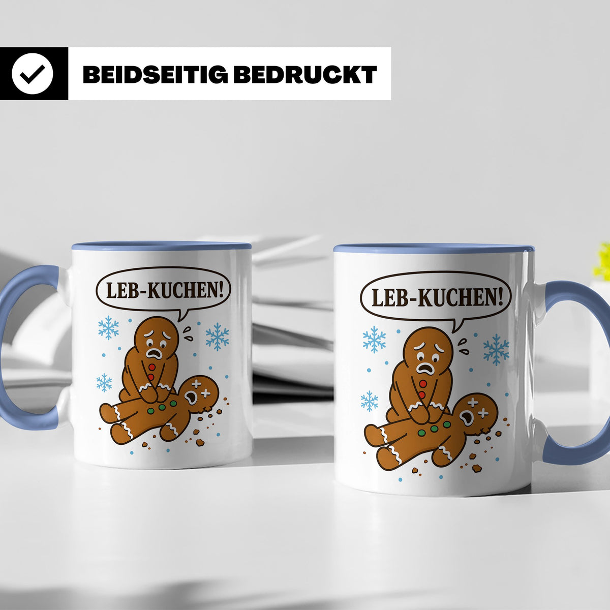 Lebkuchen Tasse Leb Kuchen Wortspiel - Lustiges Geschenk für – Blau [farbe:blau]