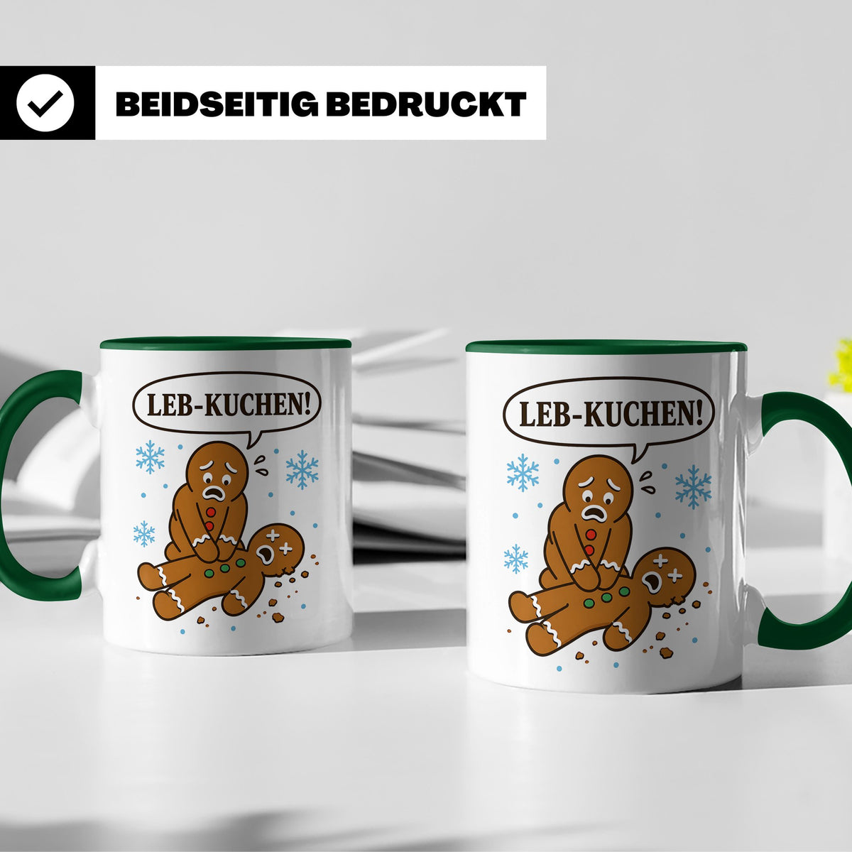 Lebkuchen Tasse Leb Kuchen Wortspiel - Lustiges Geschenk für – Grün [farbe:grün]