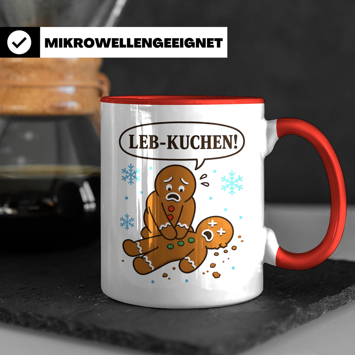 Lebkuchen Tasse Leb Kuchen Wortspiel - Lustiges Geschenk für – Rot [farbe:rot]
