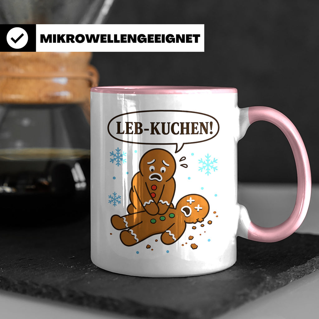 Lebkuchen Tasse Leb Kuchen Wortspiel - Lustiges Geschenk für – Rosa [farbe:rosa]