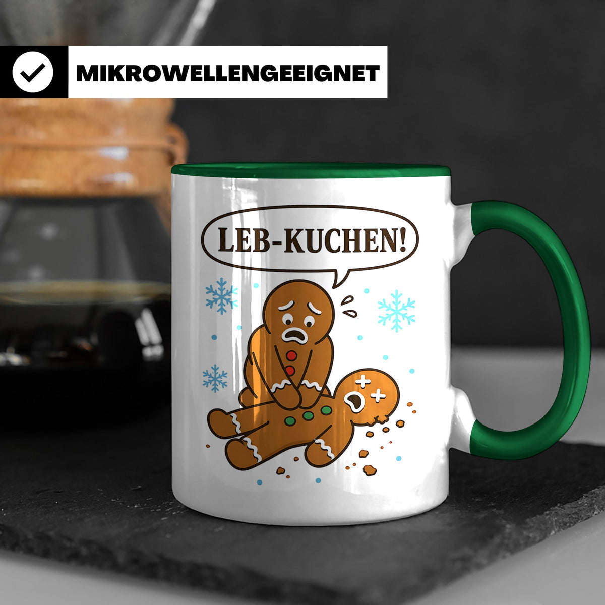 Lebkuchen Tasse Leb Kuchen Wortspiel - Lustiges Geschenk für – Grün [farbe:grün]